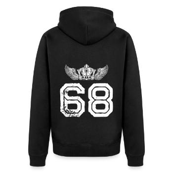 68 Couronne numérique - Veste à capuche bio Premium Unisexe - noir - Dos - Nico (187cm)