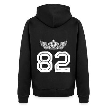 82 Couronne numérique - Veste à capuche bio Premium Unisexe - noir - Dos - Nico (187cm)