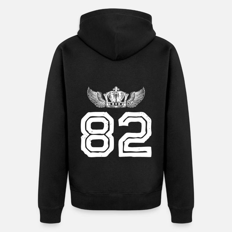 82 Couronne numérique - Veste à capuche bio Premium Unisexe - noir