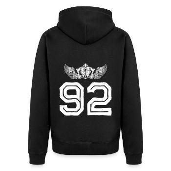 92 Couronne numérique - Veste à capuche bio Premium Unisexe - noir - Dos - Nico (187cm)