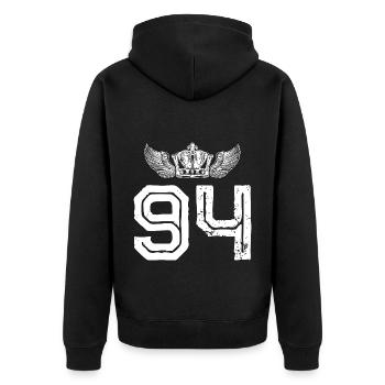 94 Couronne numérique - Veste à capuche bio Premium Unisexe - noir - Dos - Nico (187cm)