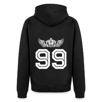 99 Couronne numérique - Veste à capuche bio Premium Unisexe - noir - Dos - Nico (187cm)