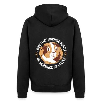 Hamster - Unisex Premium Bio Zip Hoodie - Schwarz - Hinten - Nico (187cm)
