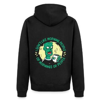 Zombie Monster Halloween - Unisex Premium Bio Zip Hoodie - Schwarz - Hinten - Nico (187cm)