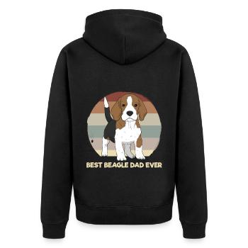 Best Beagle Dad Ever Puppy Dog Dad - Unisex Premium Organic Zip Hoodie - black - Back - Nico (187cm)