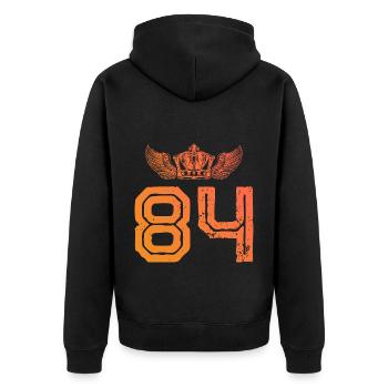 84 Couronne numérique - Veste à capuche bio Premium Unisexe - noir - Dos - Nico (187cm)