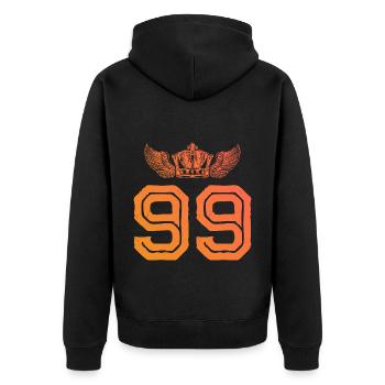 99 Couronne numérique - Veste à capuche bio Premium Unisexe - noir - Dos - Nico (187cm)