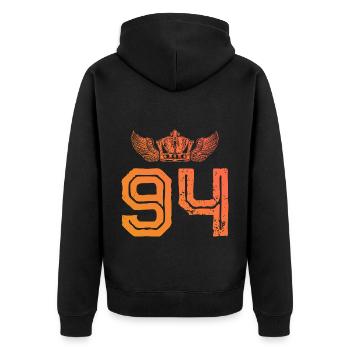94 Couronne numérique - Veste à capuche bio Premium Unisexe - noir - Dos - Nico (187cm)