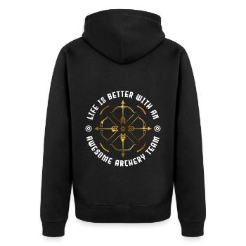 Tir à l’arc Flèche Tir à l’arc Tir à l’arc - Veste à capuche bio Premium Unisexe - noir - Dos - Nico (187cm)