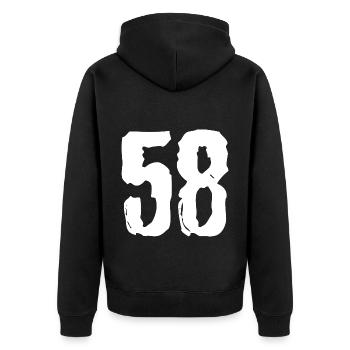 58 number jersey - Unisex Premium Organic Zip Hoodie - black - Back - Nico (187cm)