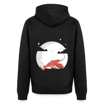 Hummer Mond Hummer Languste Meeresfrüchte - Unisex Premium Bio Zip Hoodie - Schwarz - Hinten - Nico (187cm)