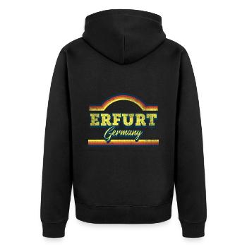 Erfurt Germany City Font Vintage Retro - Unisex Premium Organic Zip Hoodie - black - Back - Nico (187cm)