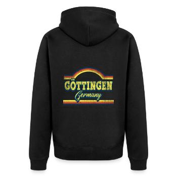 Göttingen Allemagne City Font Vintage Rétro - Veste à capuche bio Premium Unisexe - noir - Dos - Nico (187cm)