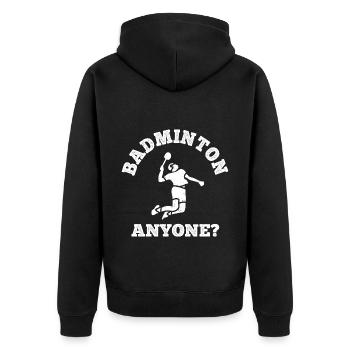 Badminton - Unisex Premium Bio Zip Hoodie - Schwarz - Hinten - Nico (187cm)
