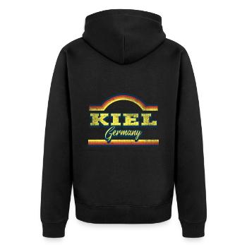 Kiel Allemagne City Police Vintage Rétro - Veste à capuche bio Premium Unisexe - noir - Dos - Nico (187cm)