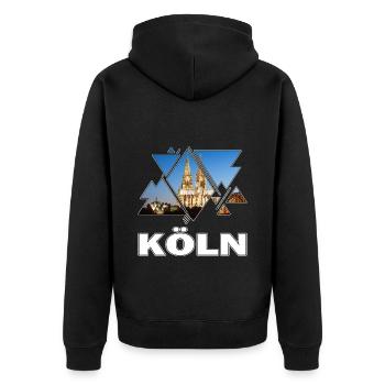 Cathédrale de Cologne Allemagne Ville Skyline Home Love - Veste à capuche bio Premium Unisexe - noir - Dos - Nico (187cm)