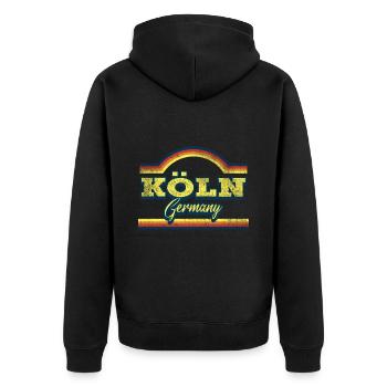 Cologne Allemagne City Font Vintage Retro - Veste à capuche bio Premium Unisexe - noir - Dos - Nico (187cm)