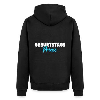 Geburtstags Prinz - Unisex Premium Bio Zip Hoodie - Schwarz - Hinten - Nico (187cm)