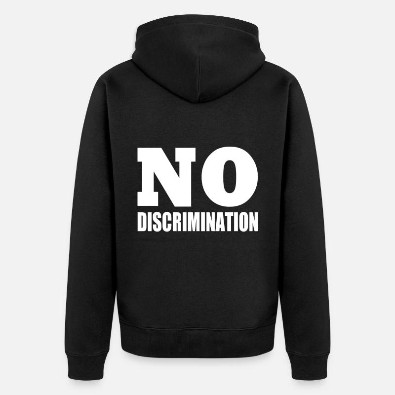 no discrimination - Unisex Premium Bio Zip Hoodie - Schwarz