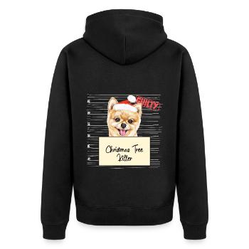 Weihnachtsbaum Umschubser Pommerscher - Unisex Premium Bio Zip Hoodie - Schwarz - Hinten - Nico (187cm)