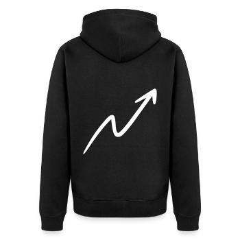 Flèche dessin esquisse blanc - Veste à capuche bio Premium Unisexe - noir - Dos - Nico (187cm)