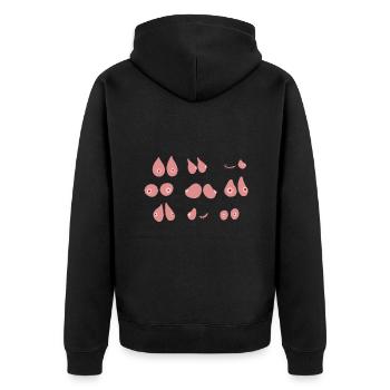 seins octobre rose différences, femmes - Veste à capuche bio Premium Unisexe - noir - Dos - Nico (187cm)