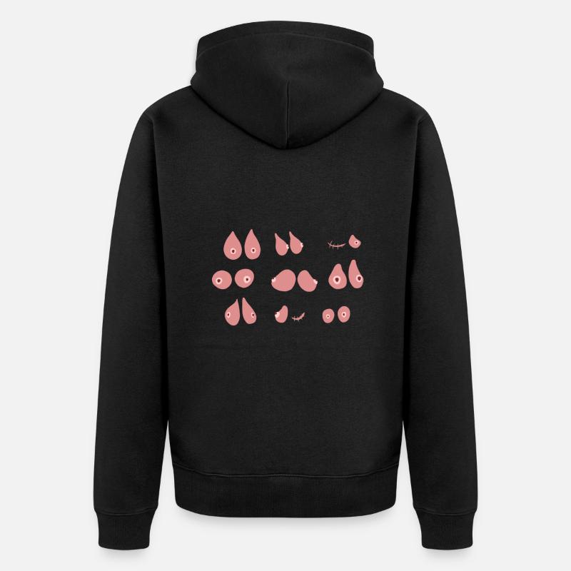 seins octobre rose différences, femmes - Veste à capuche bio Premium Unisexe - noir
