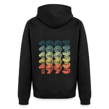 Birthday Jahr 1993 - Unisex Premium Bio Zip Hoodie - Schwarz - Hinten - Nico (187cm)