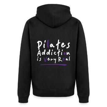 PiLates AddictiOn est très REal 4 - Veste à capuche bio Premium Unisexe - noir - Dos - Nico (187cm)