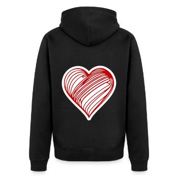 Symbole du cœur Amour - Veste à capuche bio Premium Unisexe - noir - Dos - Nico (187cm)