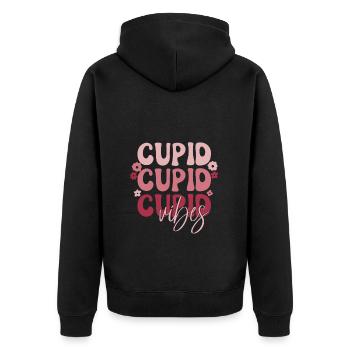Valentine's Day Heart Love Gift Idea T-shirt - Unisex Premium Organic Zip Hoodie - black - Back - Nico (187cm)