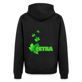 Prénom Petra - Veste à capuche bio Premium Unisexe - noir - Dos - Nico (187cm)