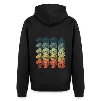 Witzig 1996 - Unisex Premium Bio Zip Hoodie - Schwarz - Hinten - Nico (187cm)