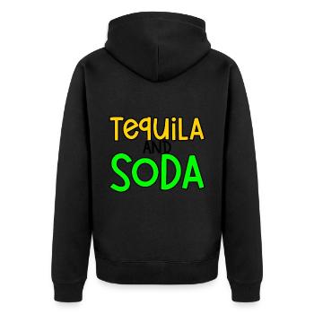 Tequila And Soda 2 - Unisex Premium Bio Zip Hoodie - Schwarz - Hinten - Nico (187cm)