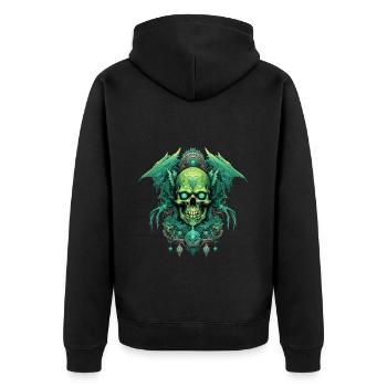 crâne, crâne, squelette, obscurité, sombre - Veste à capuche bio Premium Unisexe - noir - Dos - Nico (187cm)