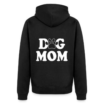 Dog mom - Unisex Premium Bio Zip Hoodie - Schwarz - Hinten - Nico (187cm)