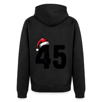 45 Numéro Noël - Veste à capuche bio Premium Unisexe - noir - Dos - Nico (187cm)