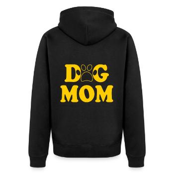 Dog mom - Unisex Premium Bio Zip Hoodie - Schwarz - Hinten - Nico (187cm)