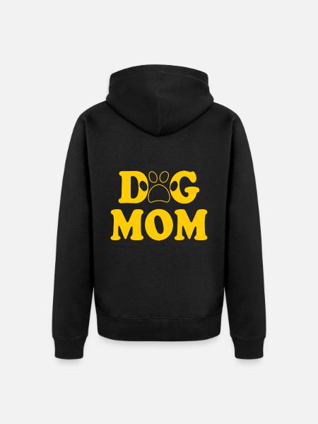 Dog mom - Unisex Premium Organic Zip Hoodie - black