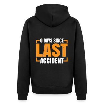 0 jours depuis le dernier accident 19 - Veste à capuche bio Premium Unisexe - noir - Dos - Nico (187cm)