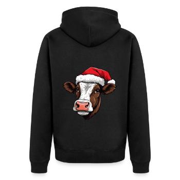 Tête d’animal de Noël de vache - Veste à capuche bio Premium Unisexe - noir - Dos - Nico (187cm)