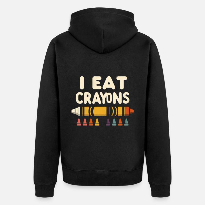 I Eat Crayons 5 - Unisex Premium Bio Zip Hoodie - Schwarz