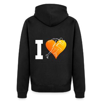 Cross Country Running Hommes Course Féminine - Veste à capuche bio Premium Unisexe - noir - Dos - Nico (187cm)
