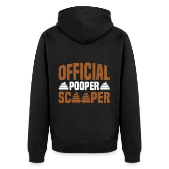 Scooper officielle Pooper 60 - Veste à capuche bio Premium Unisexe - noir - Dos - Nico (187cm)