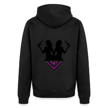 Party Woman Drunk Celebrating Bottle - Unisex Premium Organic Zip Hoodie - black - Back - Nico (187cm)