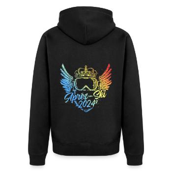 Après-ski 2024 Coloré - Veste à capuche bio Premium Unisexe - noir - Dos - Nico (187cm)