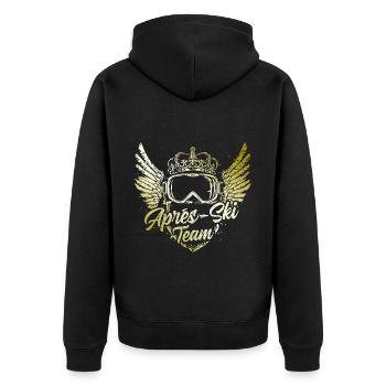 Après Ski Team Ski Goggles - Unisex Premium Organic Zip Hoodie - black - Back - Nico (187cm)