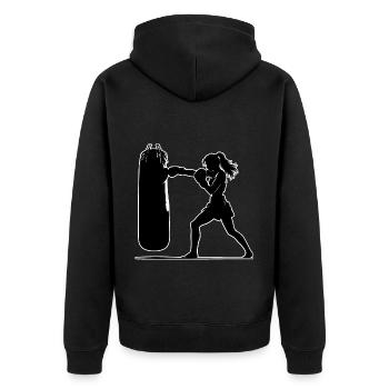 Muay Thaï Fille - Veste à capuche bio Premium Unisexe - noir - Dos - Nico (187cm)
