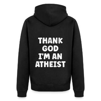 Drôle Athée Sceptique Anti Religion Noël - Veste à capuche bio Premium Unisexe - noir - Dos - Nico (187cm)