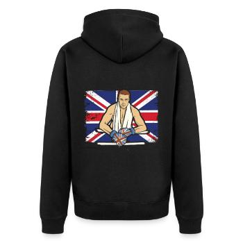 Boxe Royaume-Uni - Veste à capuche bio Premium Unisexe - noir - Dos - Nico (187cm)